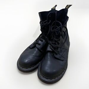 Dr. Martens Boots Womens Size 7 Black Leather Combat Ankle Lace Up Round Toe